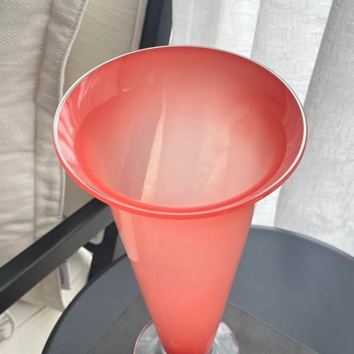A Signed Australian Studio Glass Trumpet Vase by Richard Morrell, 31cm