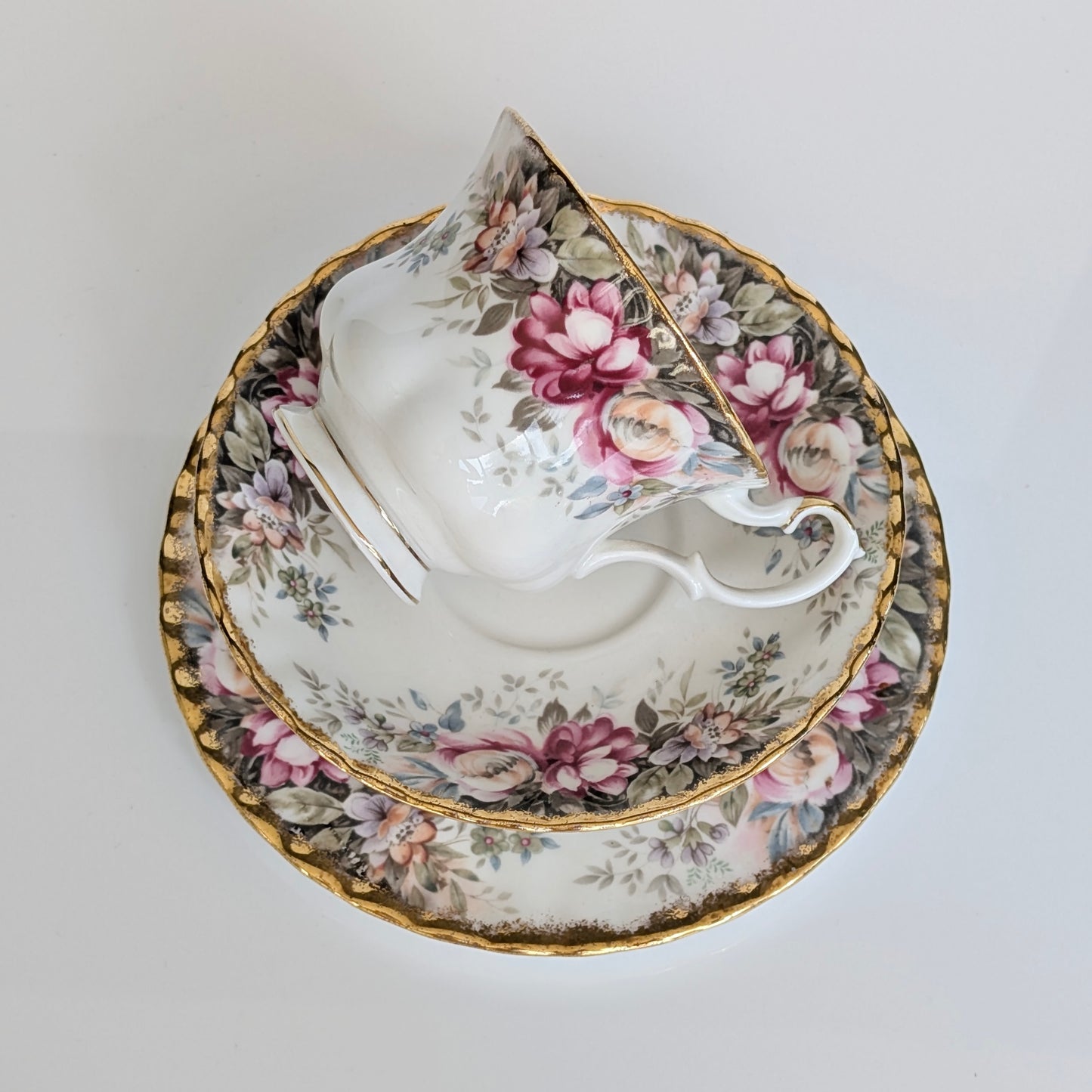 Royal Albert "Autumn Roses" Bone China Teacup Trio