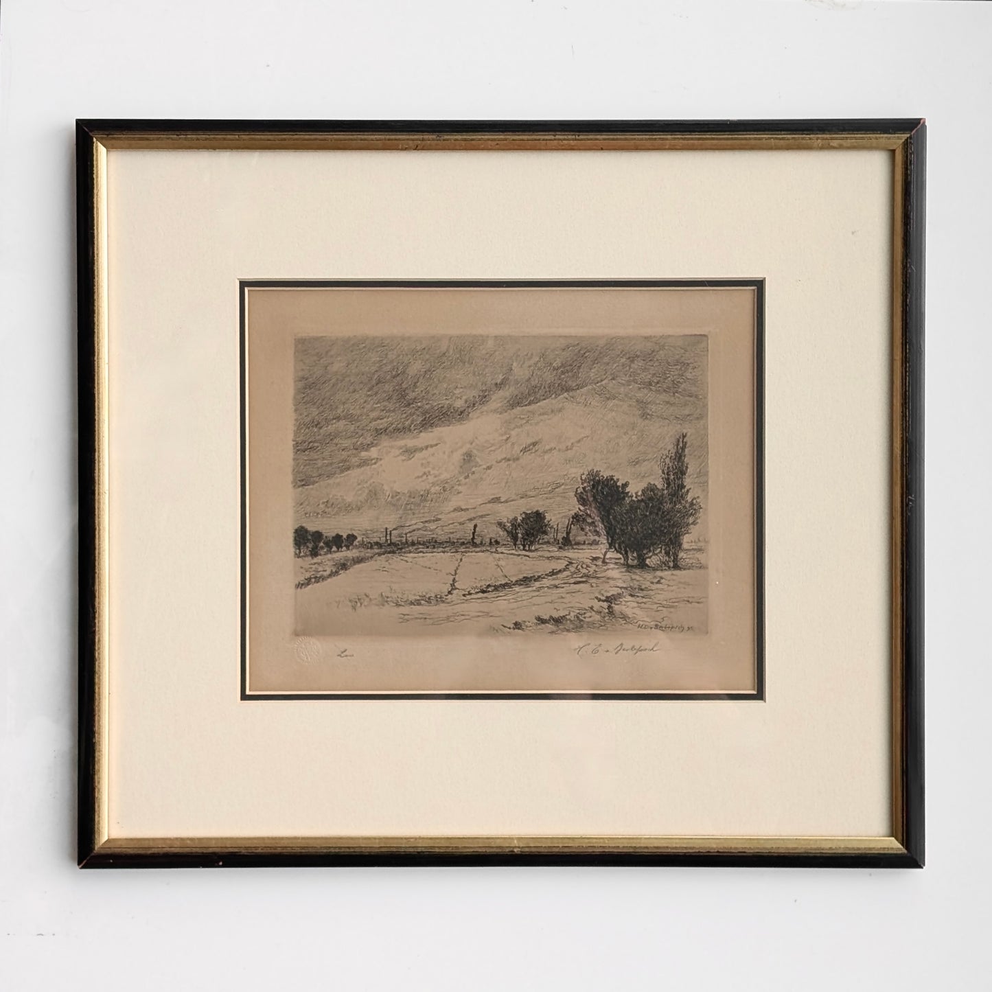 Hans Eduard von Berlepsch-Valendas 'Landscape' Etching, 1895