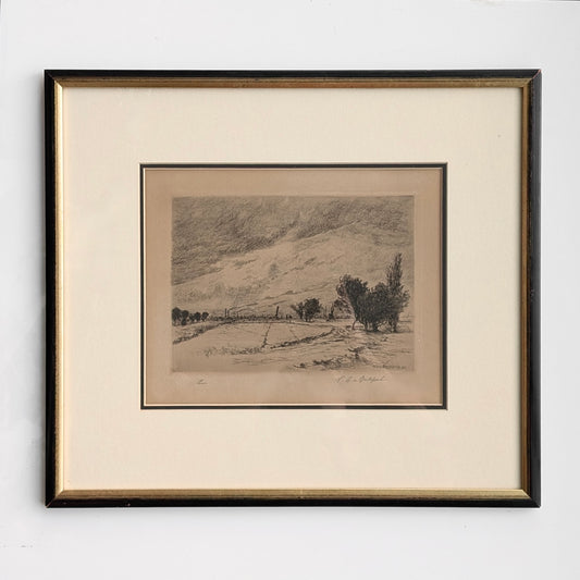 Hans Eduard von Berlepsch-Valendas 'Landscape' Etching, 1895