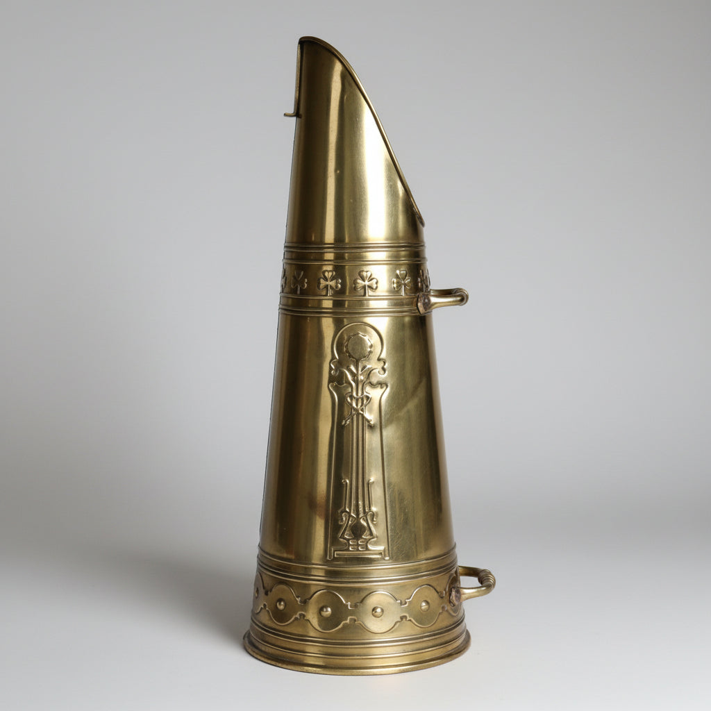 Art Nouveau Dutch Brass Coal Scuttle, c1900