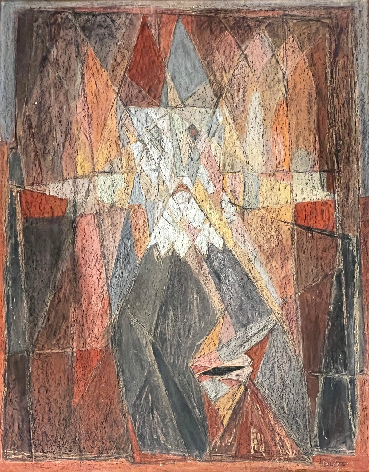 Jon Molvig "The Cardinal" Pastel, 1950
