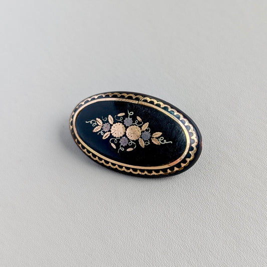 A 19th Century French Tortoiseshell Pique Brooch, c1860
