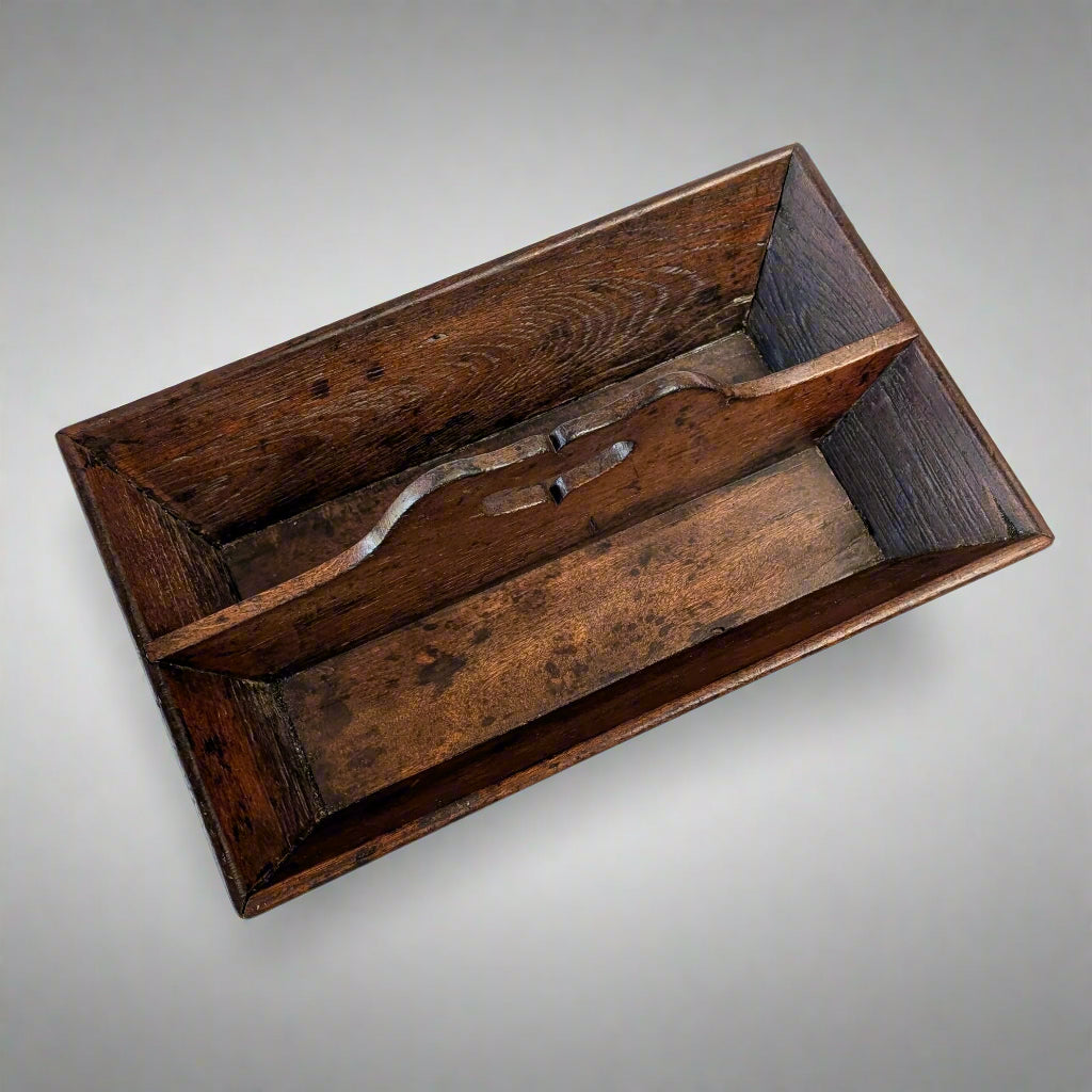 A 19th Century English Oak Cutlery Tray, c1860
