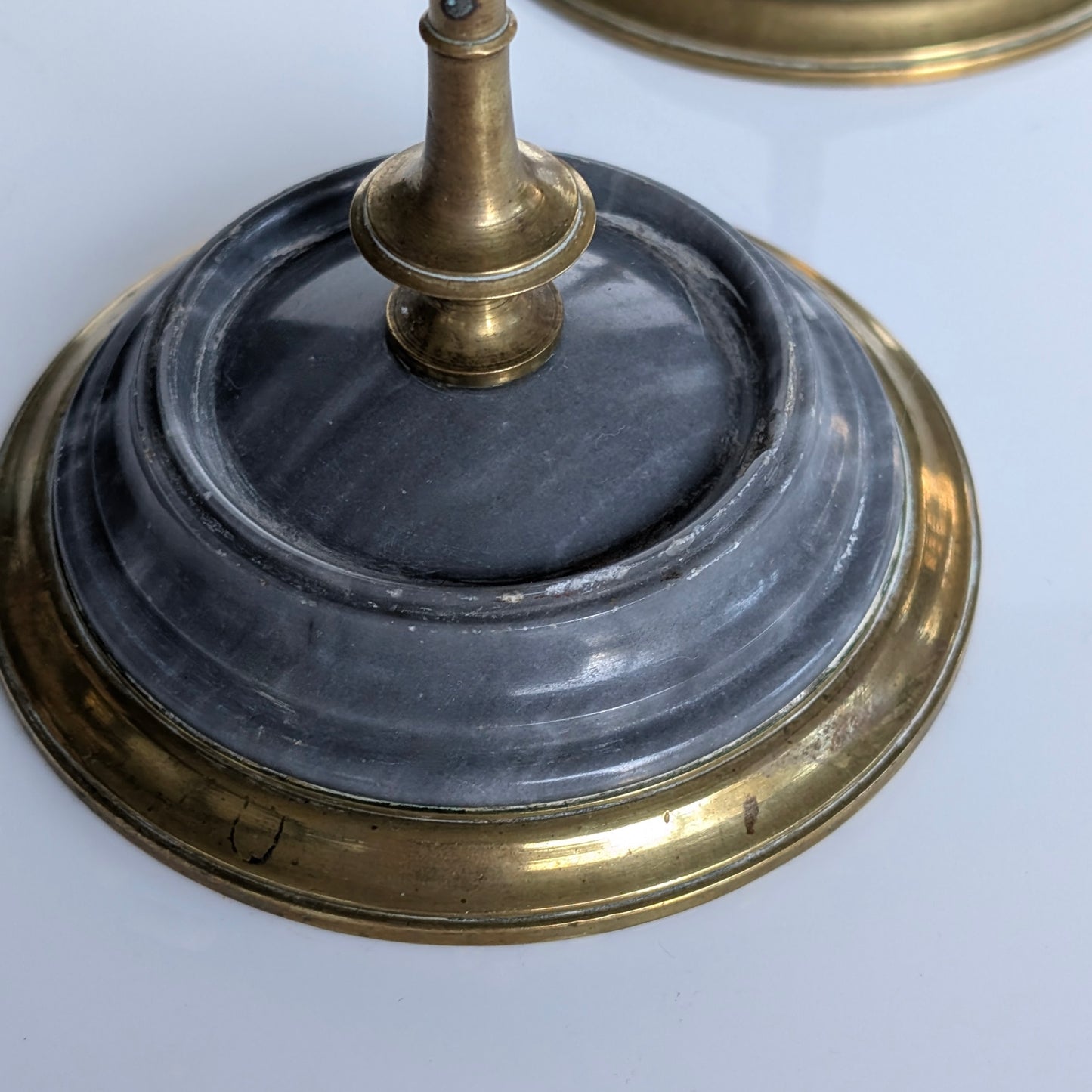 French Marble & Brass Candlesticks, c1890