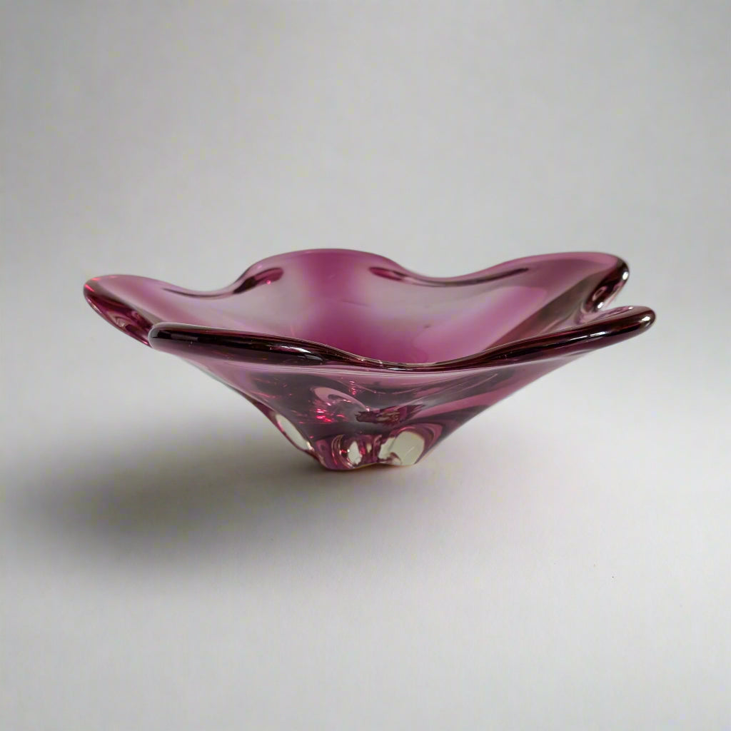 A Mid Century Sculptural Glass Bowl