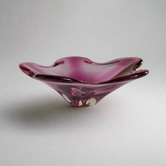 A Mid Century Sculptural Glass Bowl