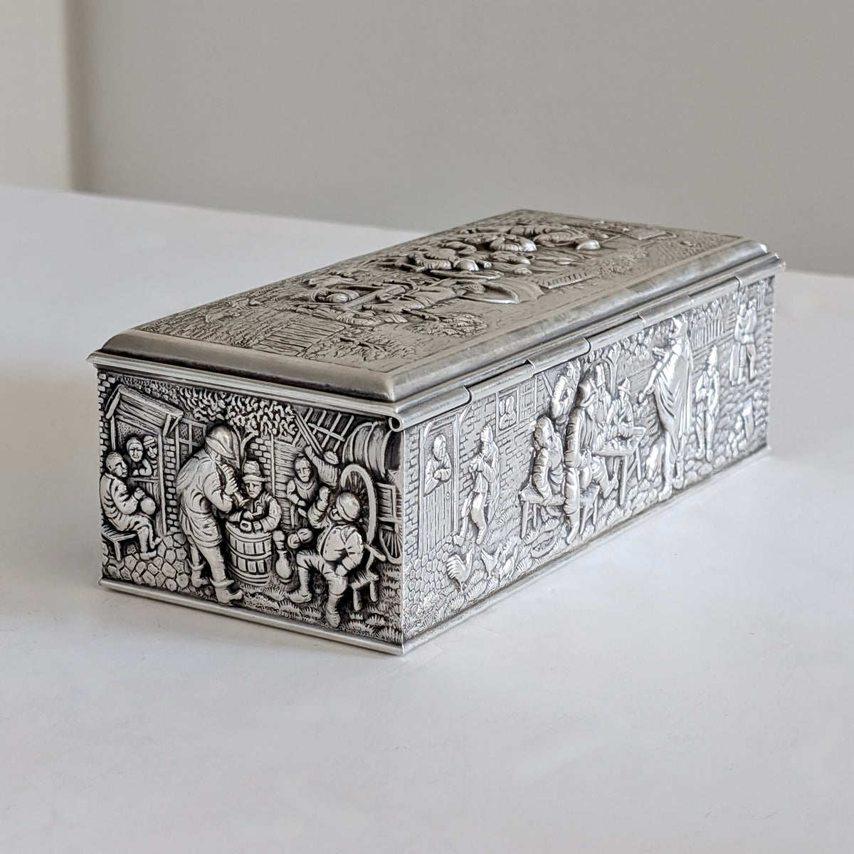 A Dutch Silver Plated Repoussé Box by Herbert Hooijkaas