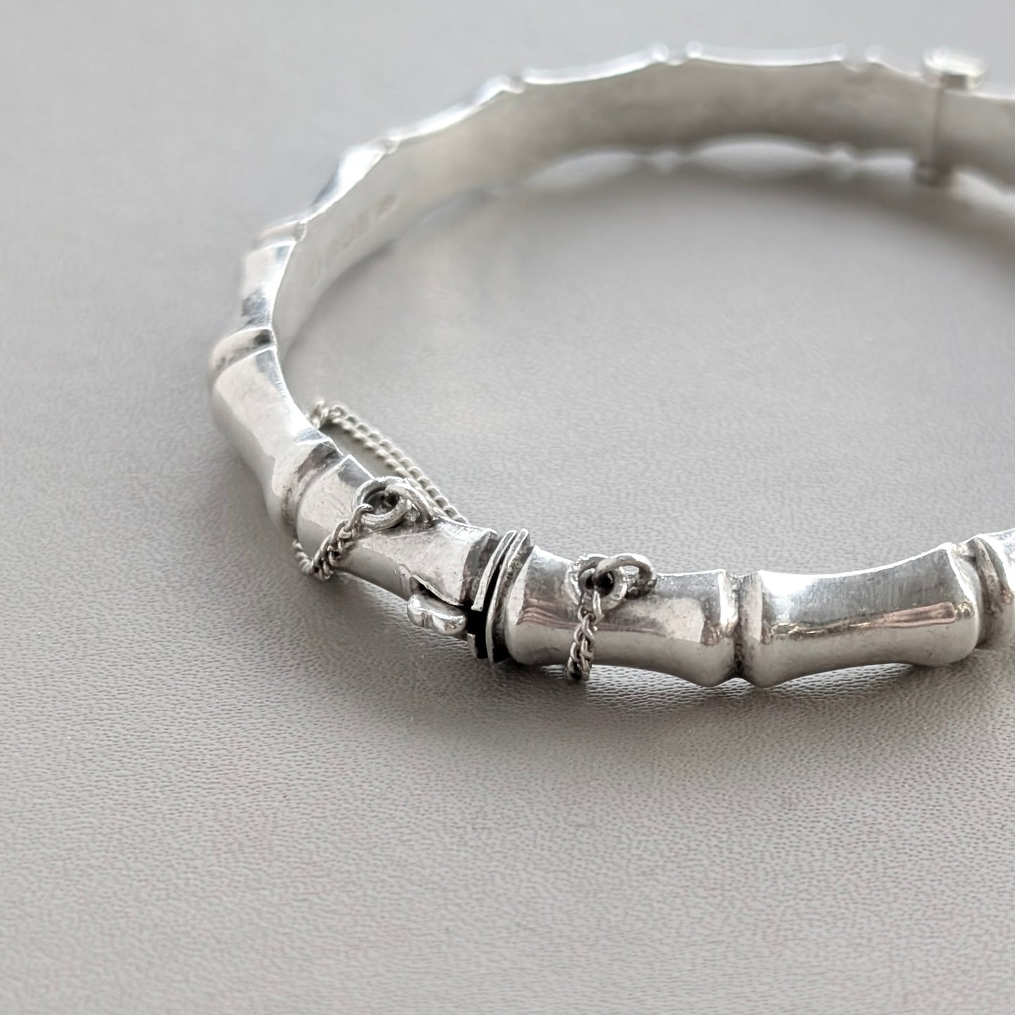 A Birmingham Sterling Silver 'Bamboo' Bangle, c1977