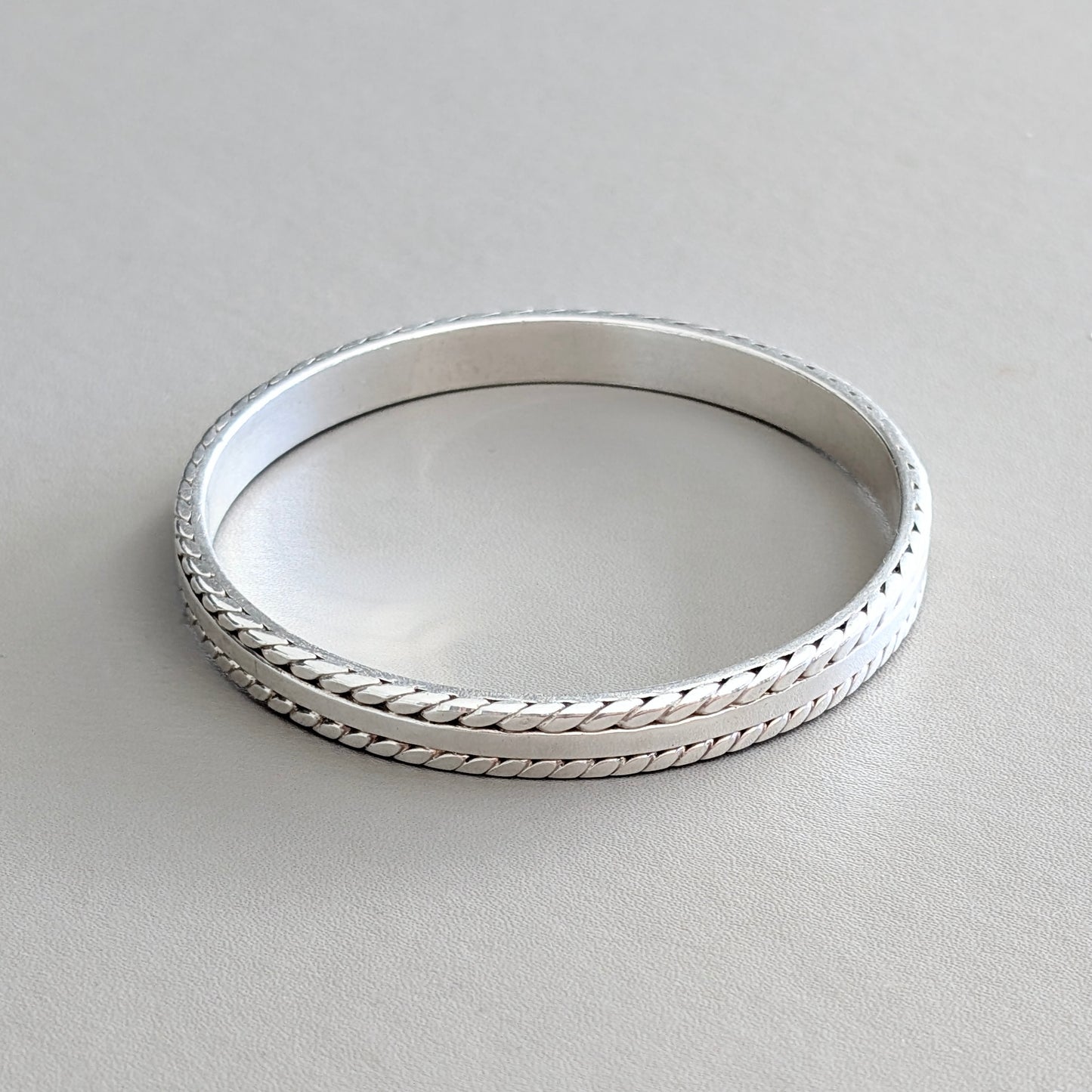 A Heavy Sterling Silver Bangle