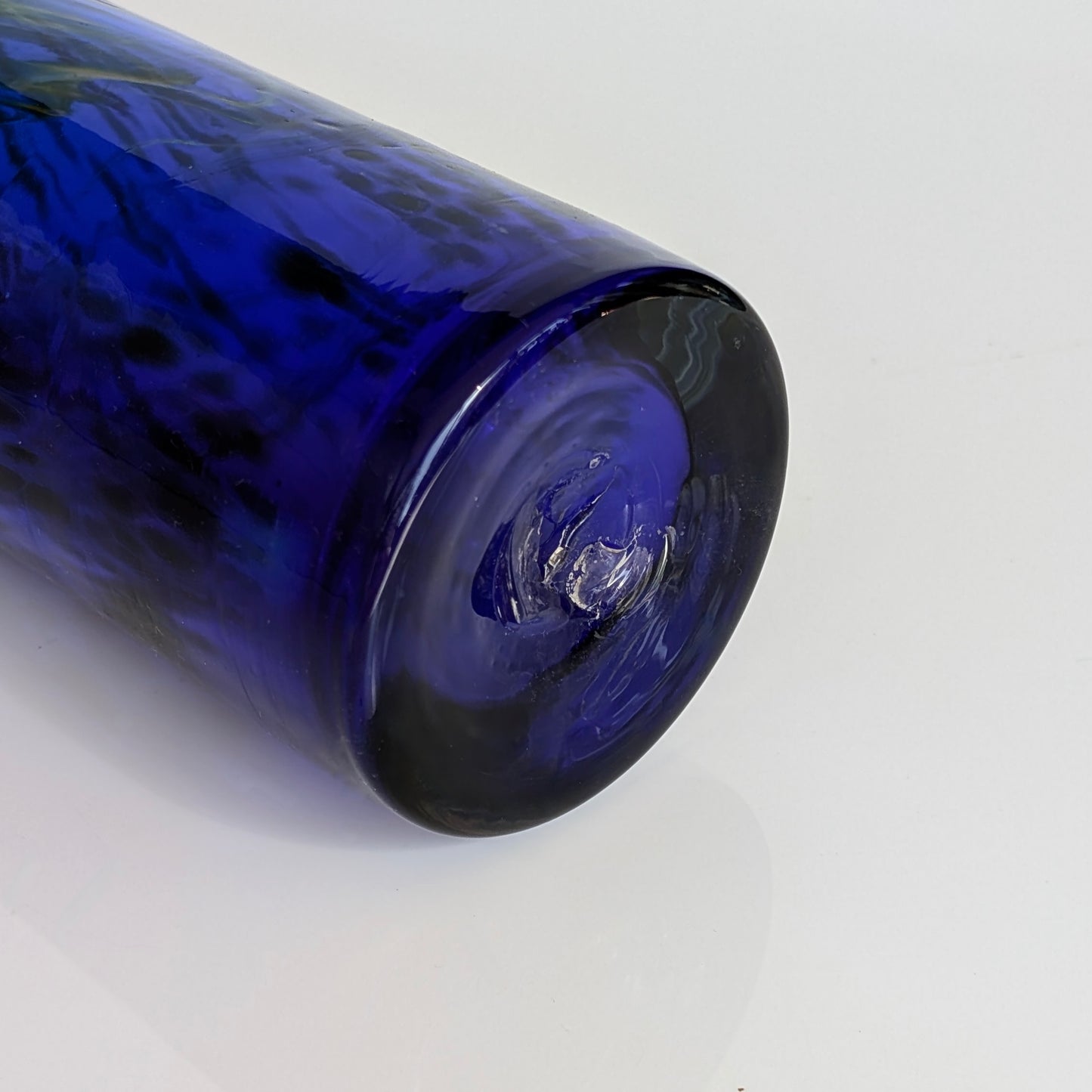A Handblown Scandinavian Blue Art Glass Vase