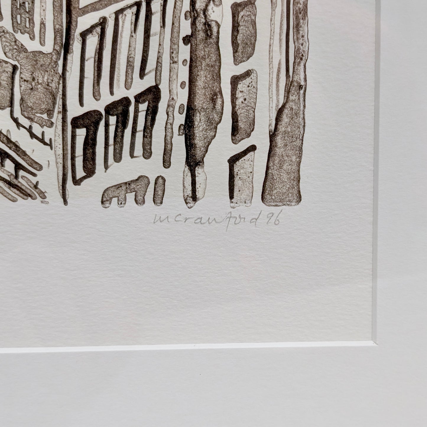 Marian Crawford 'City North - Melbourne' Etching, 1996