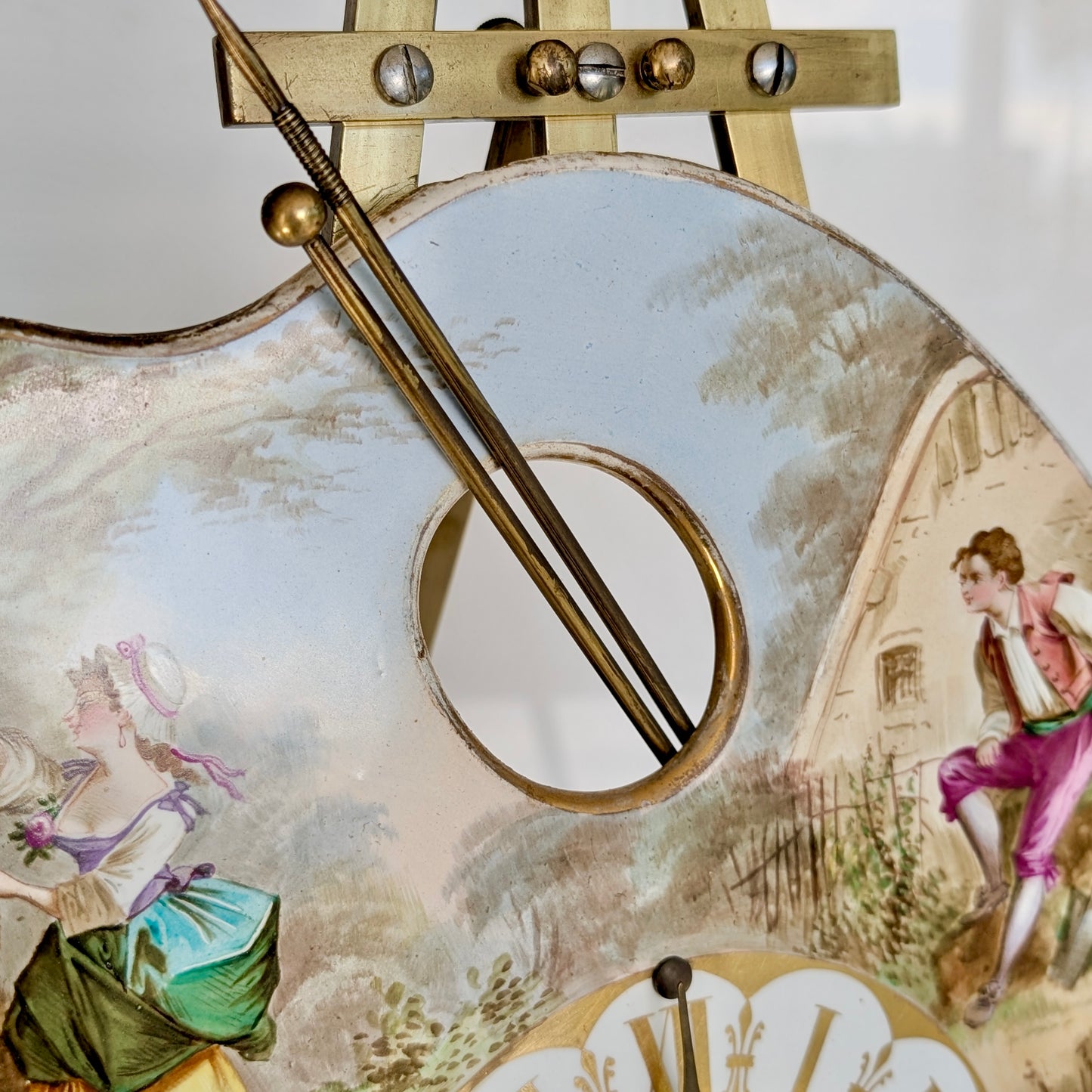A 19th Century French 'Artists Palette' Strut Clock by Creil et Montereau