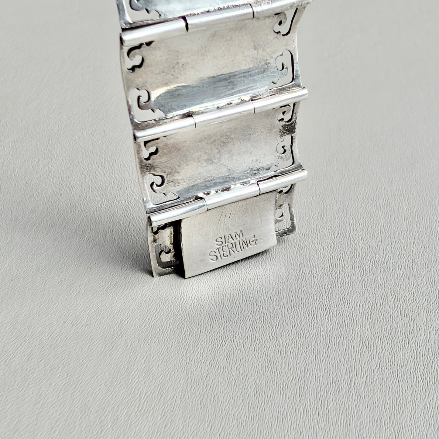 A Siam Sterling Silver Niello Ware Bracelet, 20th Century
