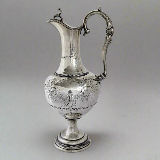 A Large English Silver Plated Claret Jug, c1890