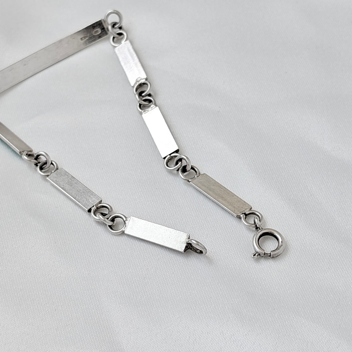 An Italian .800 Silver & Green Enamel ID Bracelet, c1970