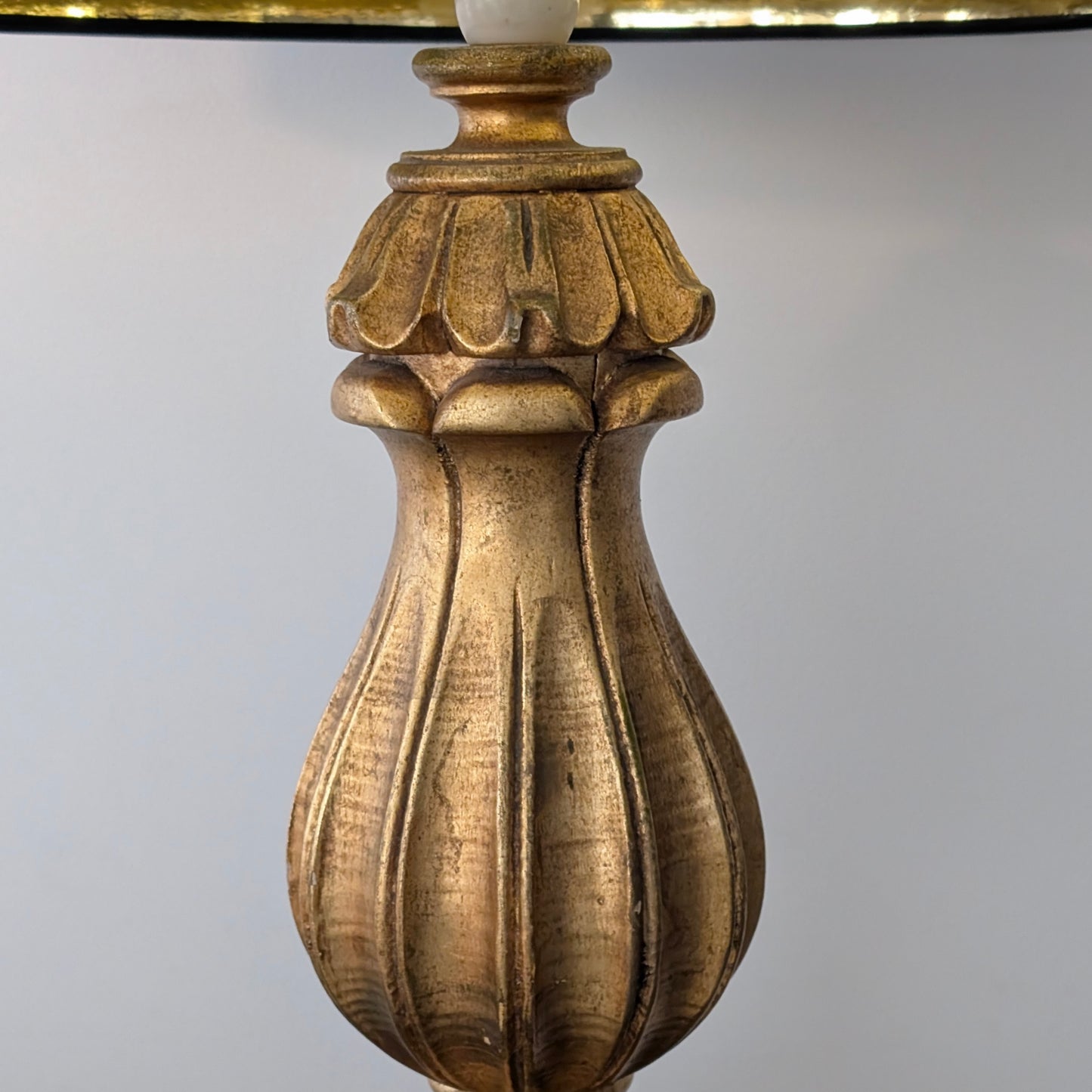 A Large Italian Giltwood Table Lamp, c1970