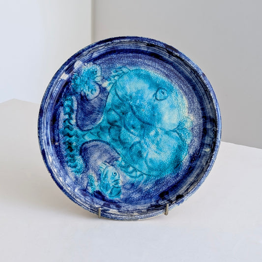 Robert Langley "Fish" Pottery Plate, 1990