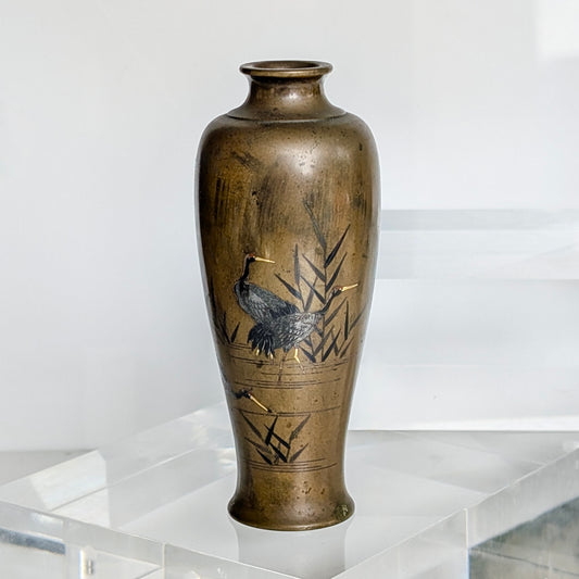 A Japanese Meiji Era Nogawa Bronze Vase