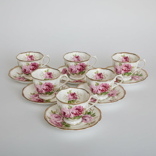 Royal Albert "American Beauty" Bone China Tea / Coffee Cup Set