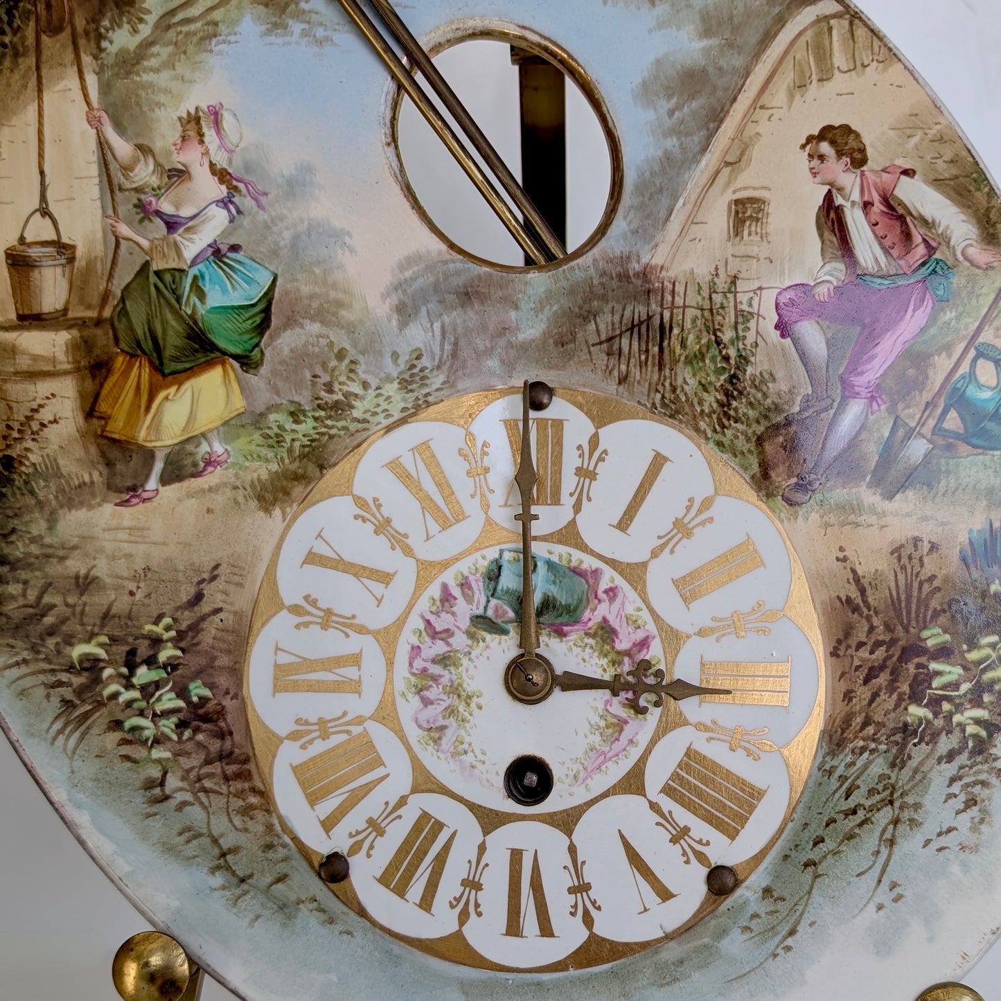 A 19th Century French 'Artists Palette' Strut Clock by Creil et Montereau
