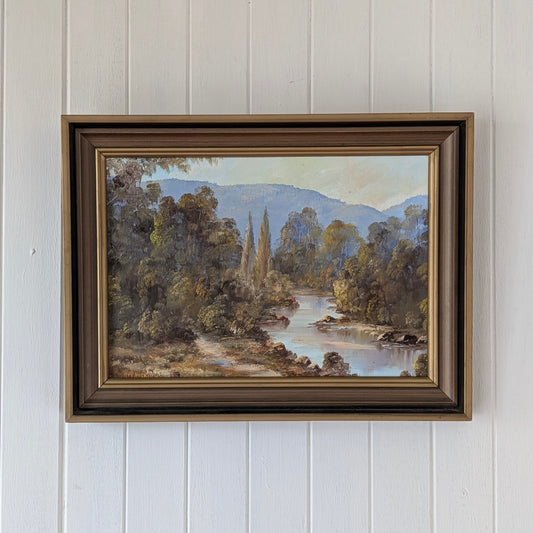 H.A.G Heerings 'Early Morning Yarra Valley' Oil, c1970