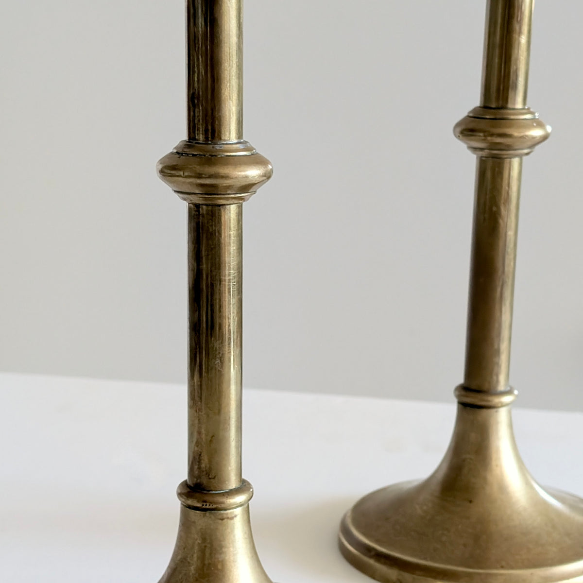Pair of Large Australian Ecclestical Brass Altar Candlesticks by Pellegrini & Co