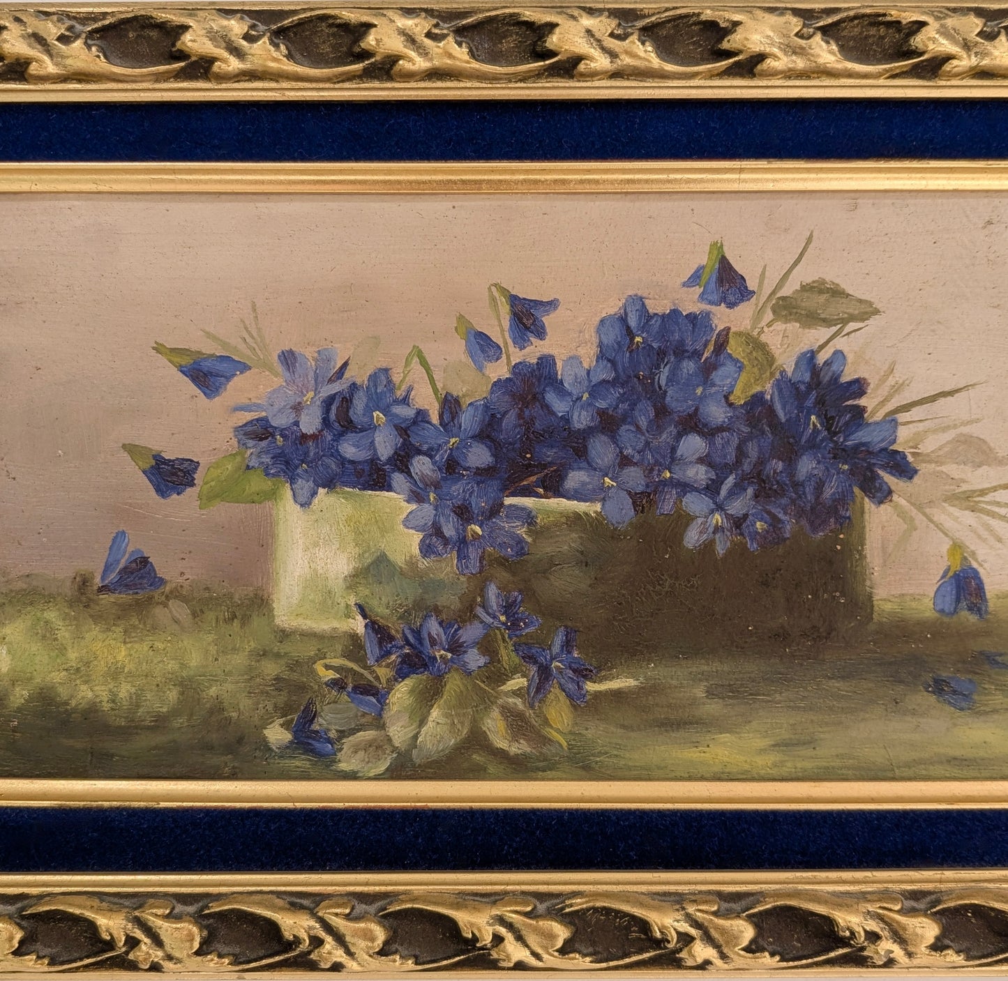 Early 20th Century "Blue Violets", Oil