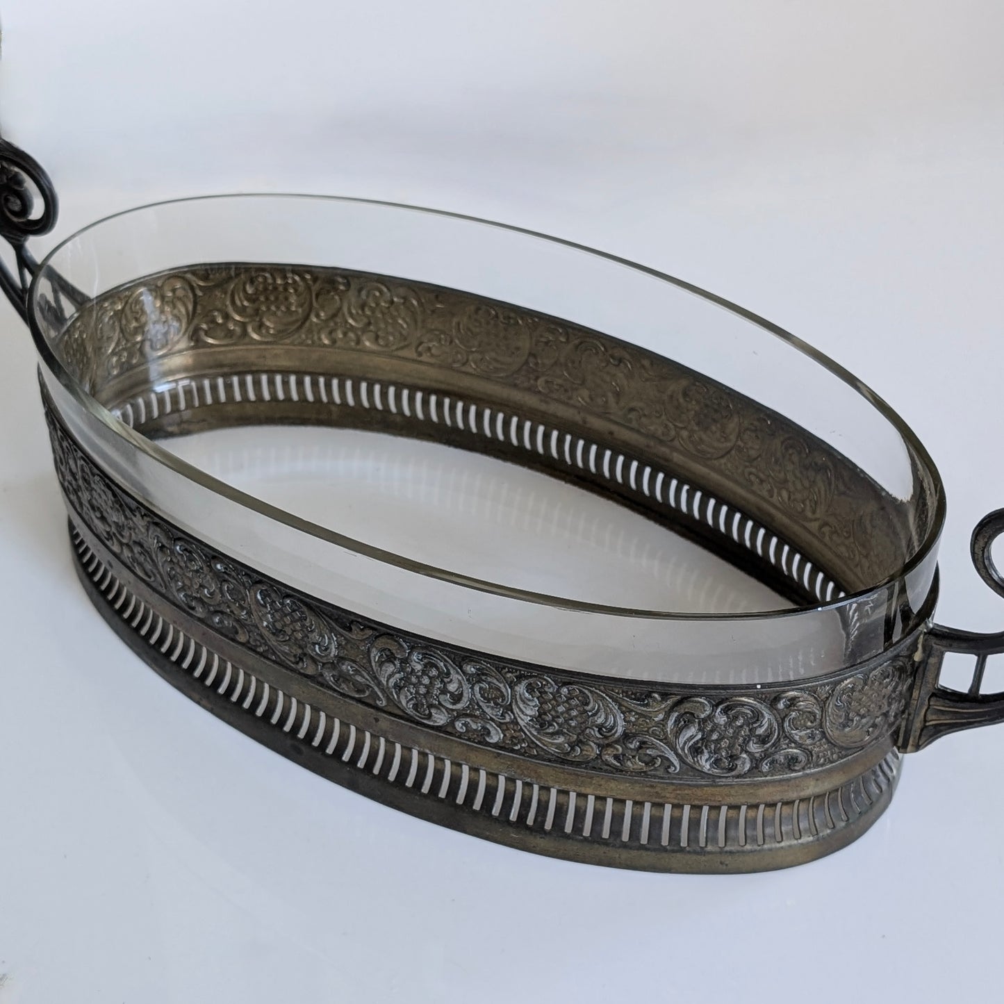 A French Art Nouveau Inspired Metal & Glass Jardiniere