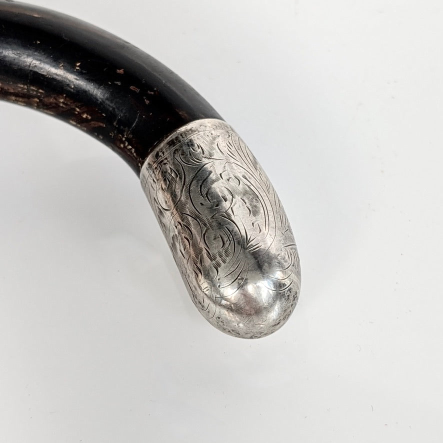 Two Antique Sterling Silver Mounted Walking Sticks