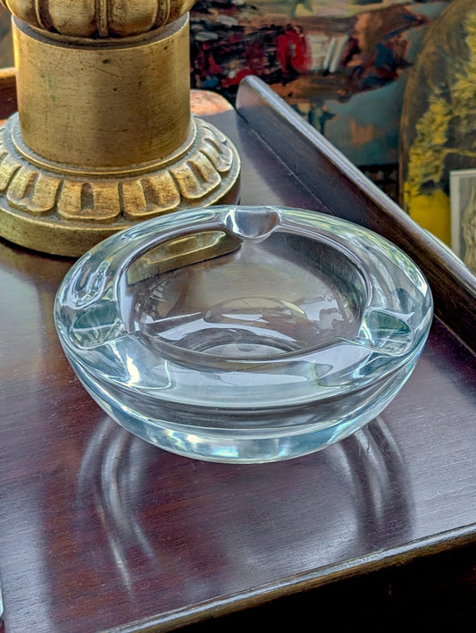 A Large French ART VANNES Crystal Ashtray Bowl, c1970's