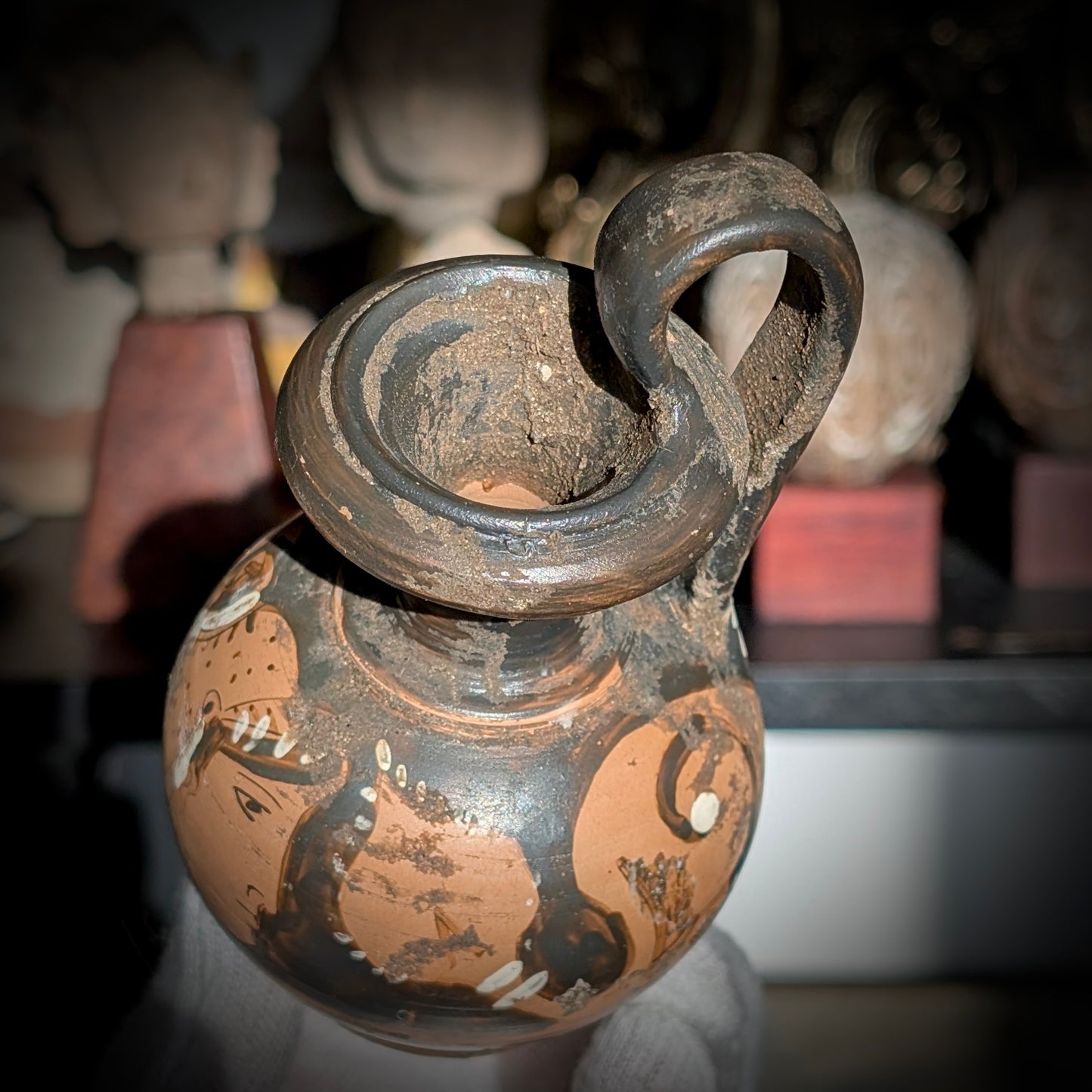 Ancient Greek Apulian Red-Figure Squat Lekythos, 4th Century BCE