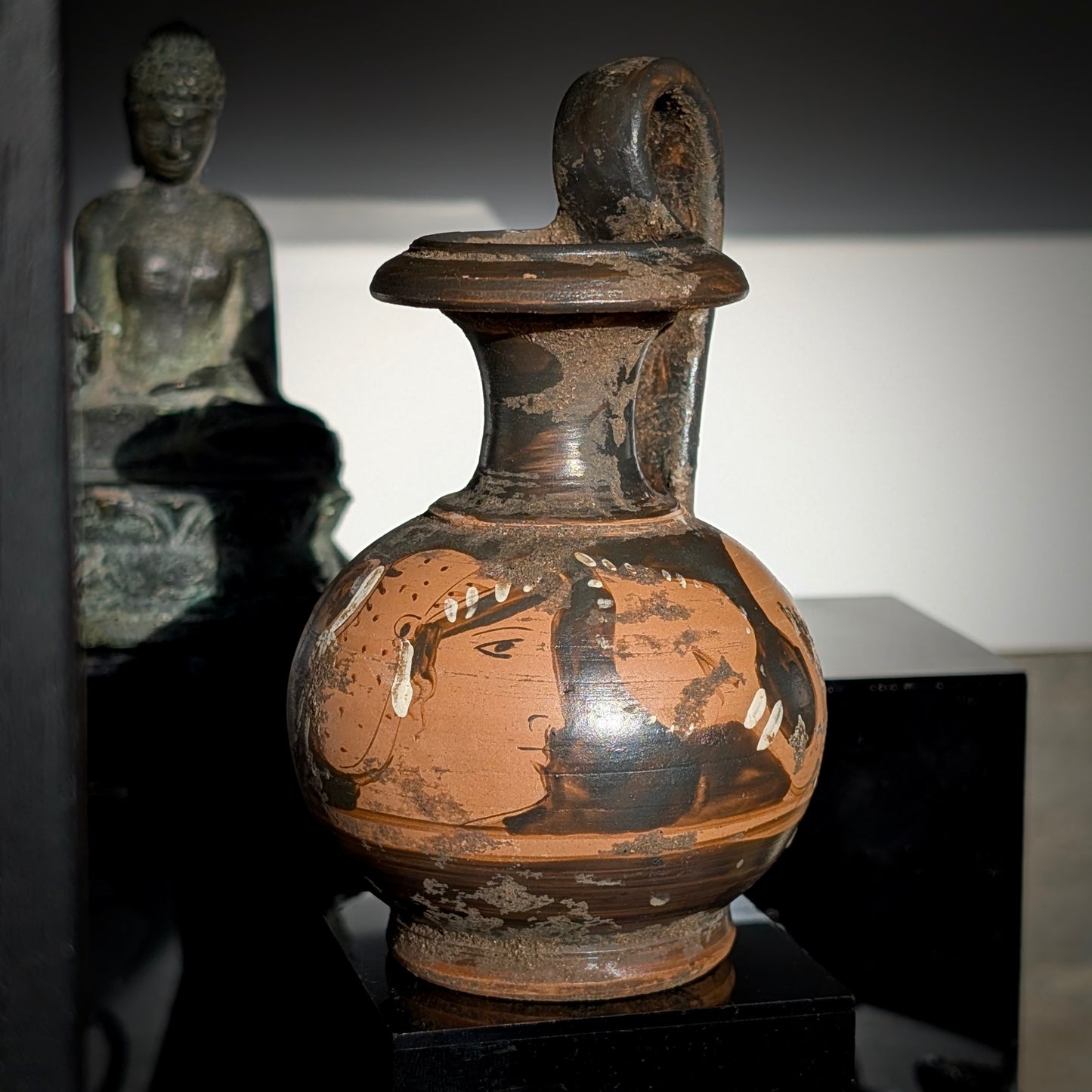 Ancient Greek Apulian Red-Figure Squat Lekythos, 4th Century BCE