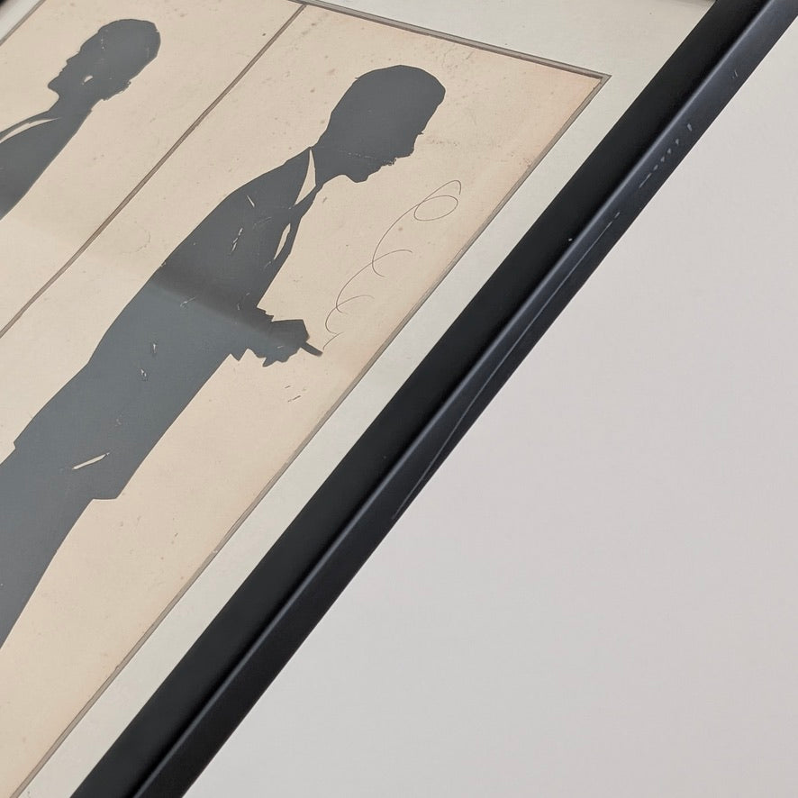 Framed Paper-Cut Silhouette Portraits by Baron Scotford (USA), c1934