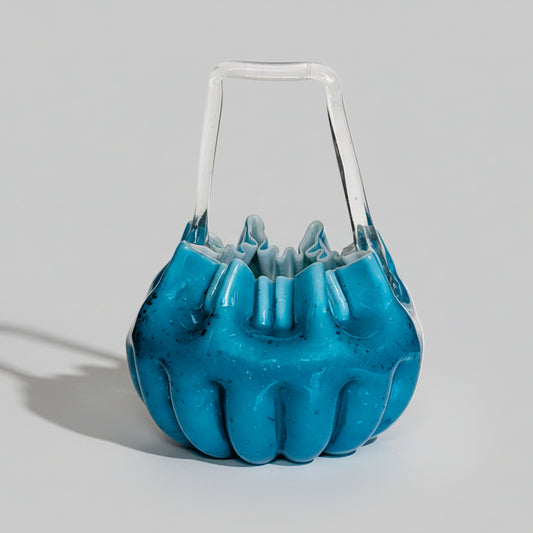 A Victorian Blue Glass Mica Basket, c1890
