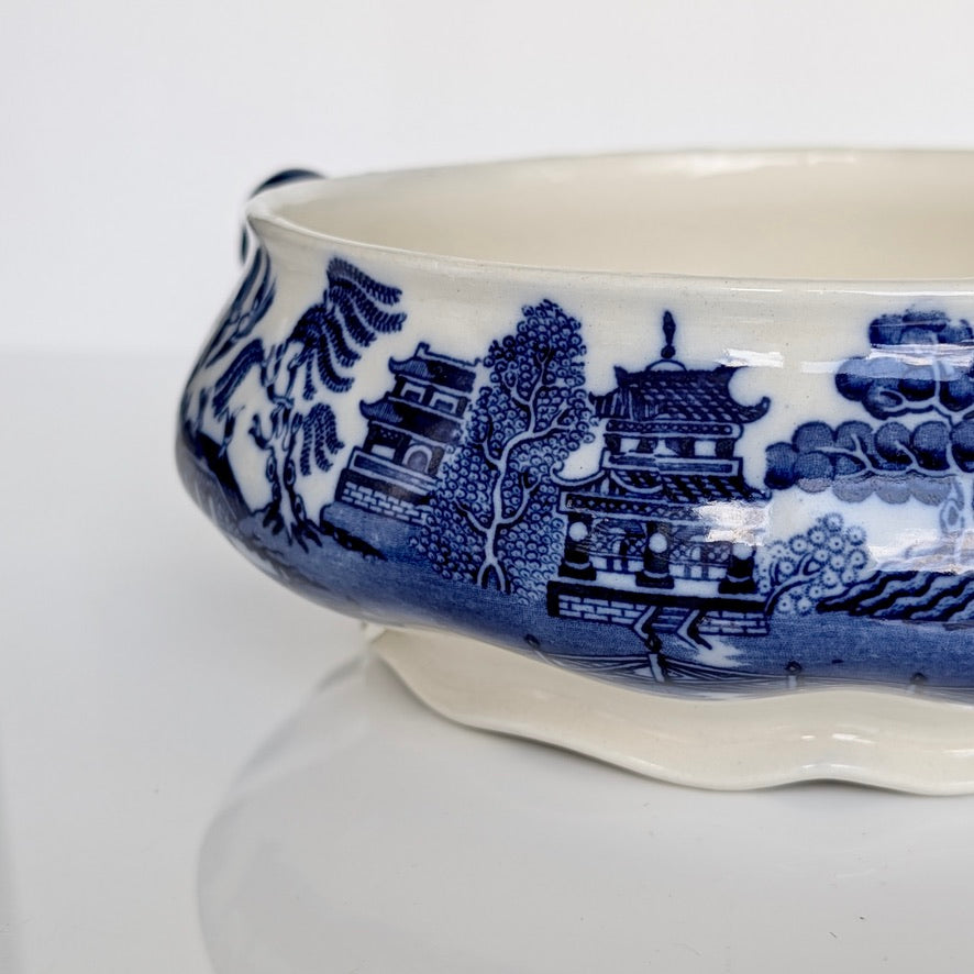 A Royal Doulton Flow Blue "Willow" Tureen