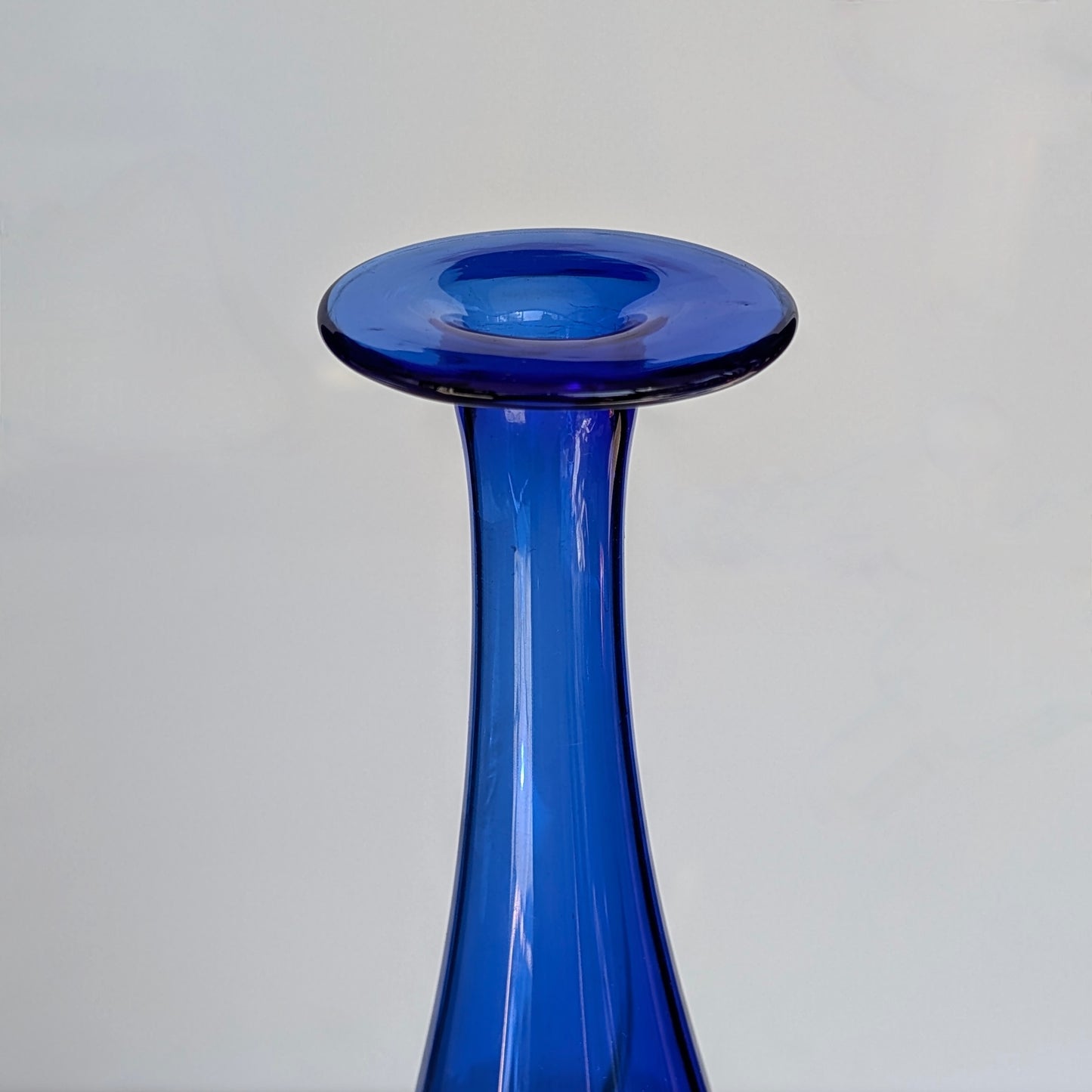 A Handblown Scandinavian Blue Art Glass Vase