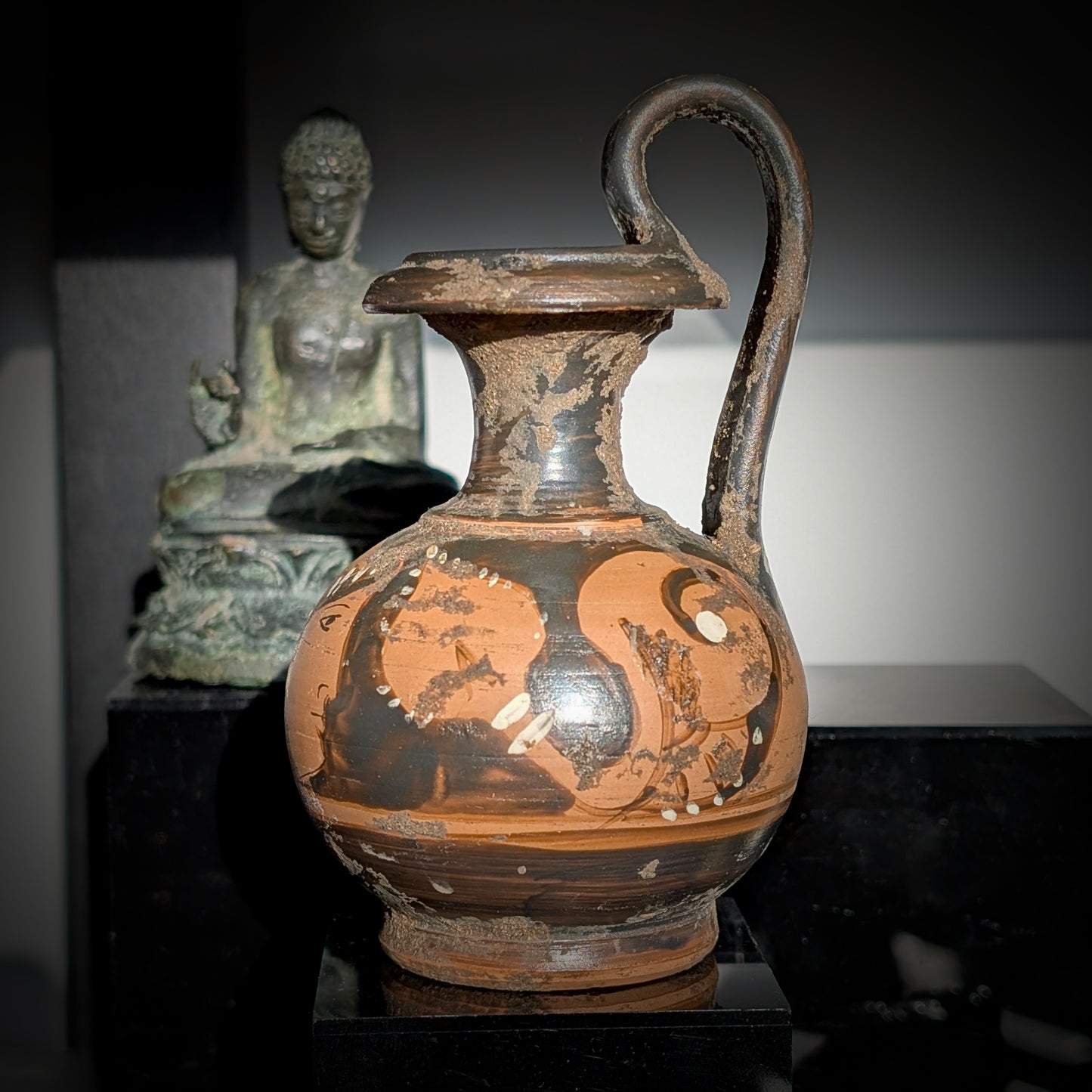Ancient Greek Apulian Red-Figure Squat Lekythos, 4th Century BCE