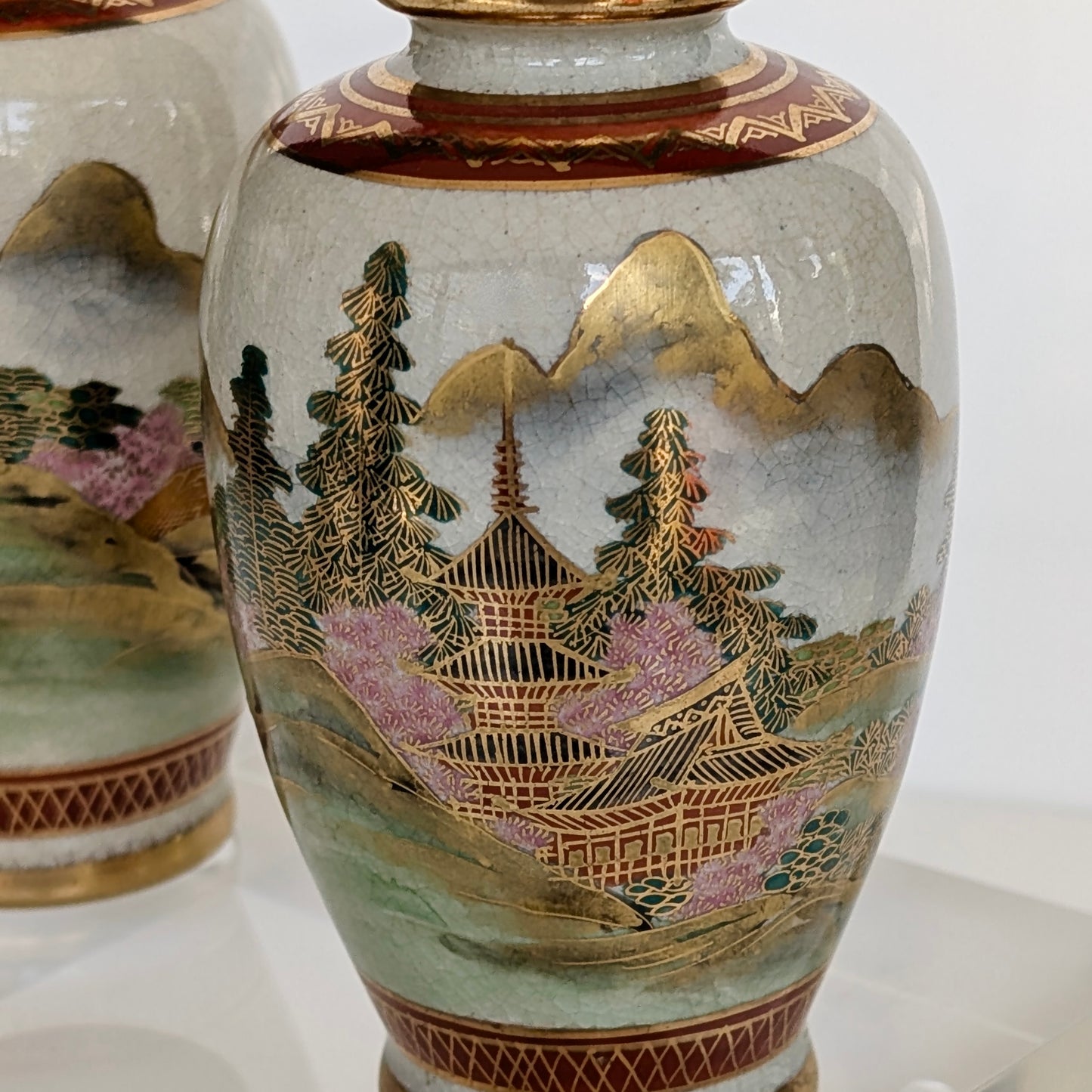 Pair of Japanese Shōwa Era Satsuma Vases