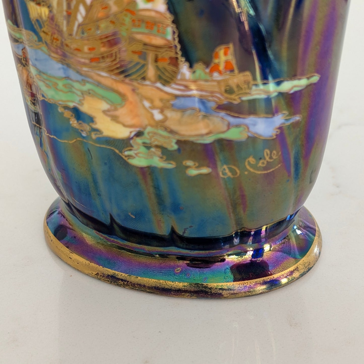 A Rare Crown Devon "Blue Galleon" Lustre Vase