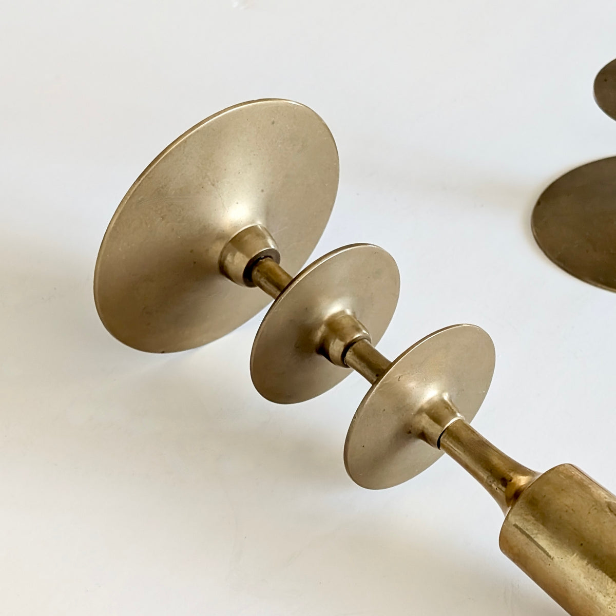 Pair of Mid Century Modern Brass Candlesticks, c1960