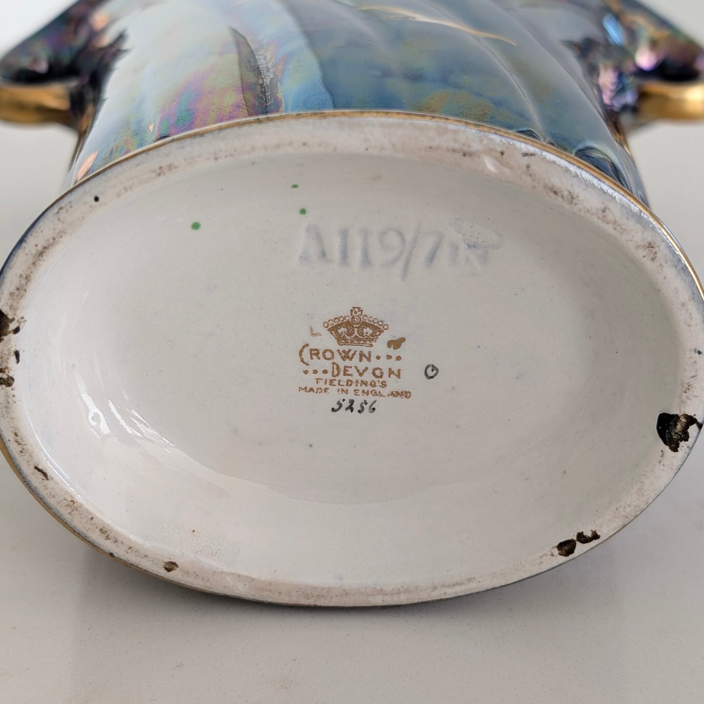 A Rare Crown Devon "Blue Galleon" Lustre Vase