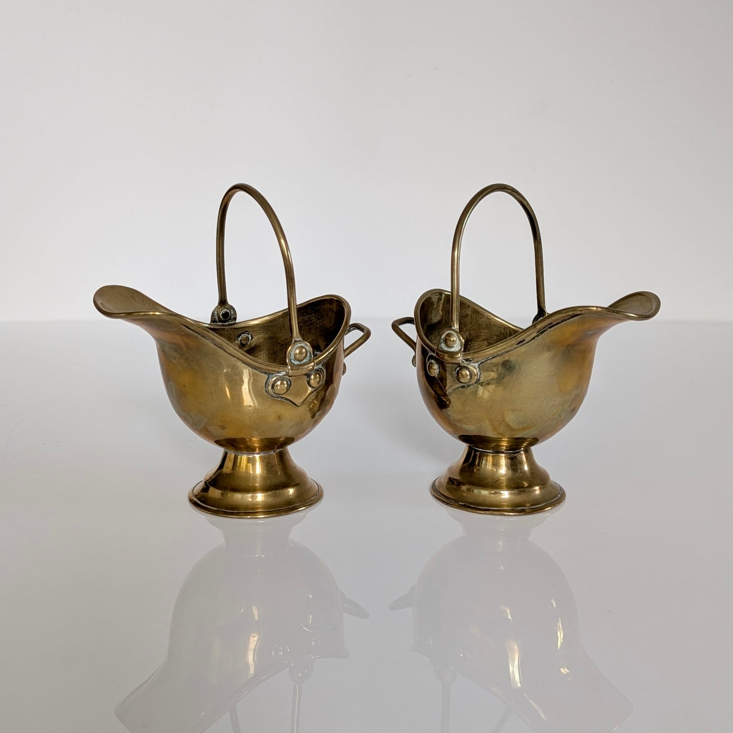 Pair of Miniature Brass Coal Scuttles