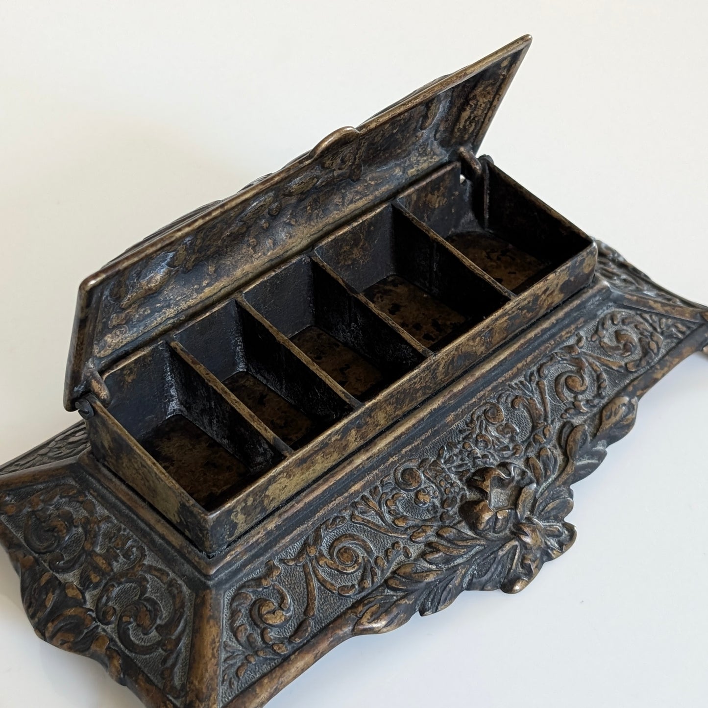 Ornate French Brass Stamp Box