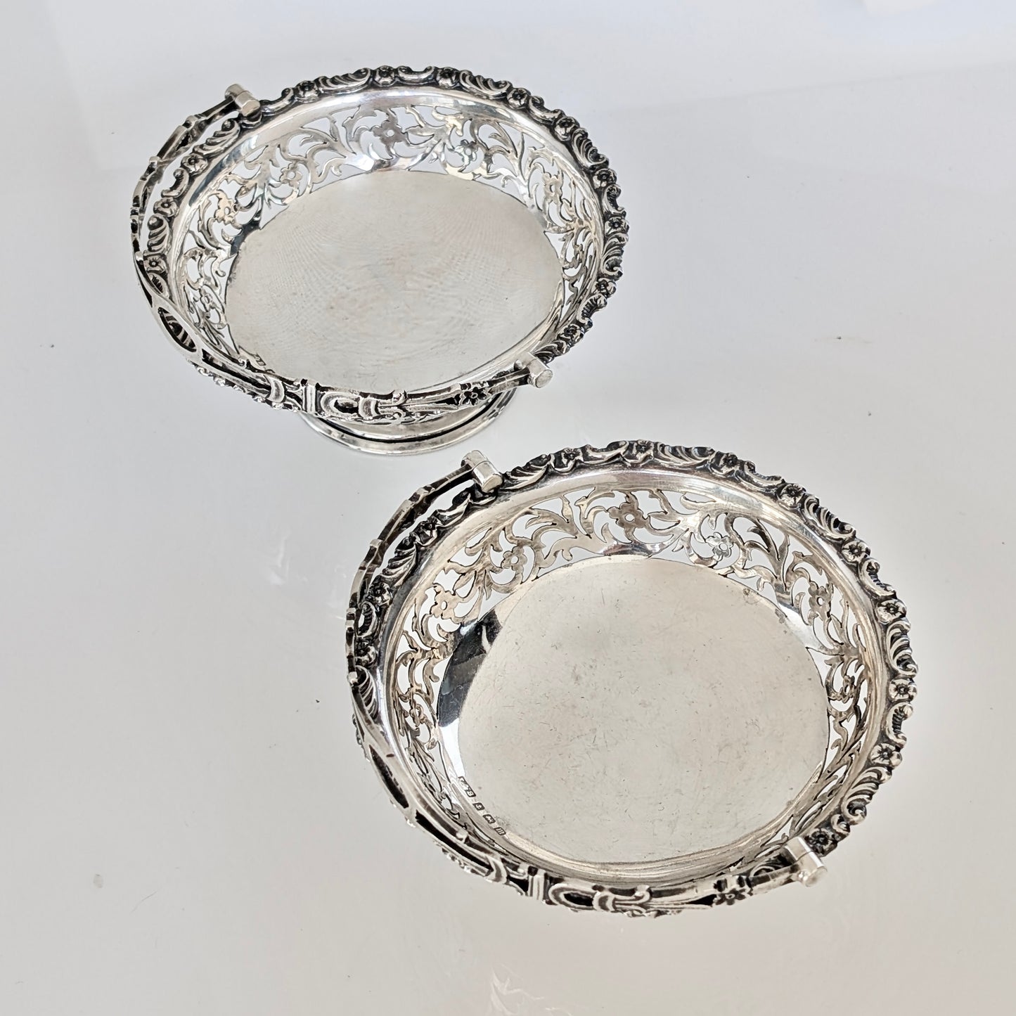 Pair of Sterling Silver Bon-Bon Baskets by Levi & Salaman, c1911