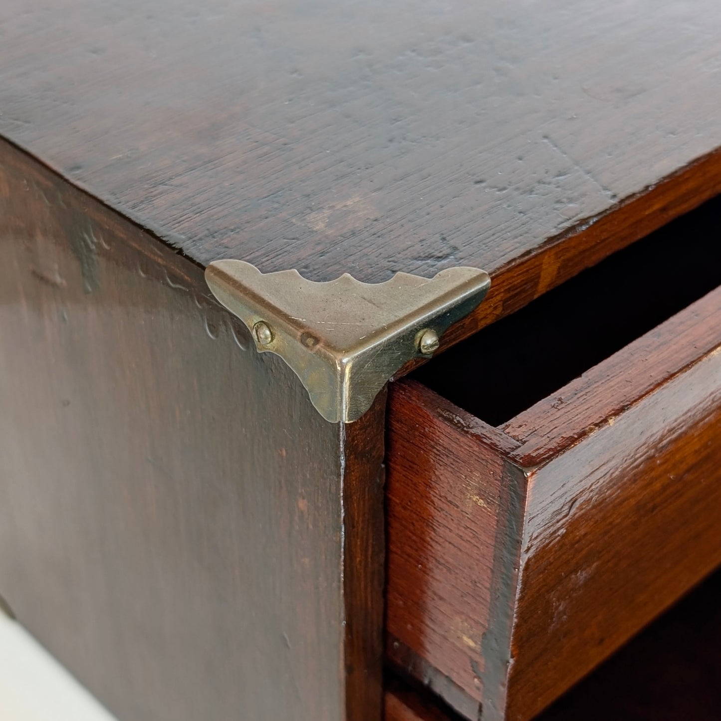 A Mahogany Two Drawer Desk Organiser / Storage Box