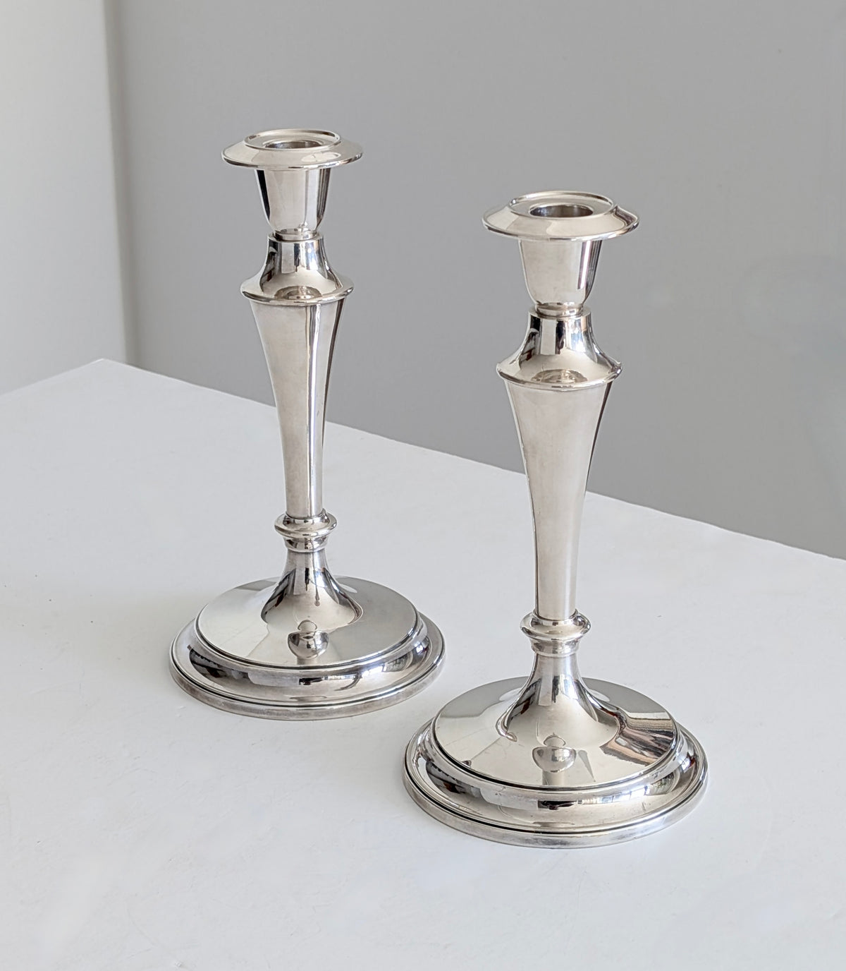Pair of Victorian Style Silver Plated Candle Sticks