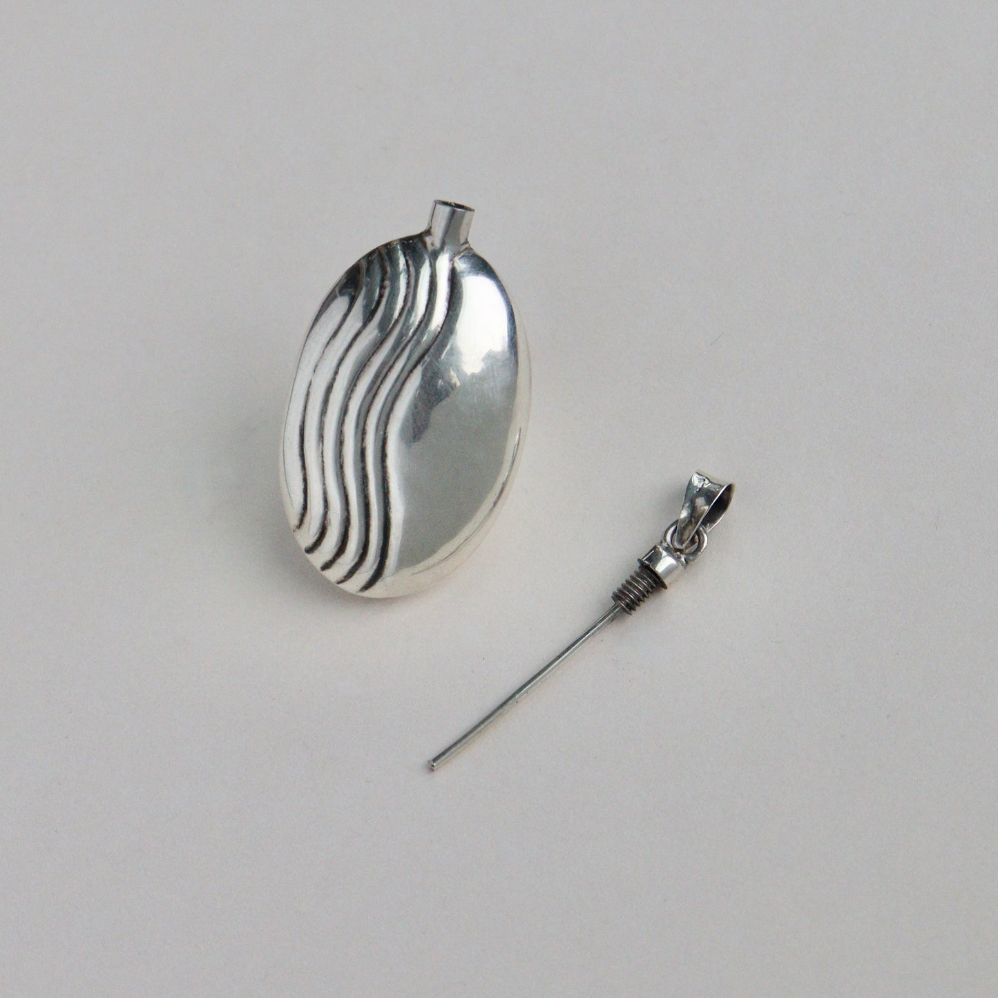 A Sterling Silver Scent Bottle Pendant, c1970