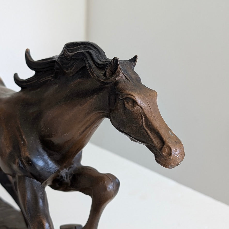 A Large Murata Hiroshi "Galloping Horse" Cast Iron Sculpture