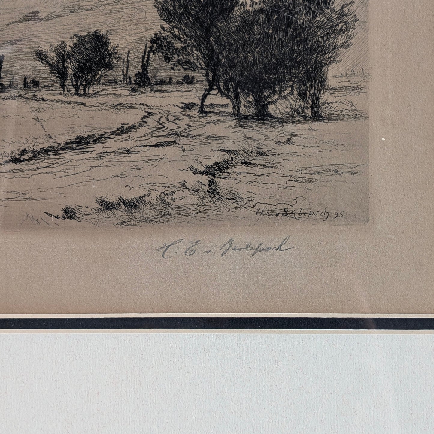 Hans Eduard von Berlepsch-Valendas 'Landscape' Etching, 1895